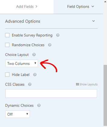 two column layout