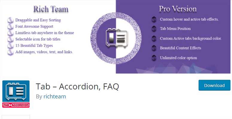 Tab – Accordion, FAQ