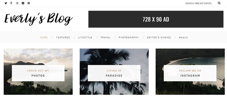 everly - IsItWP - Détecteur de thèmes WordPress gratuit everly