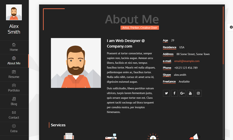 resume-cv-vcard&portfolio-wp-theme