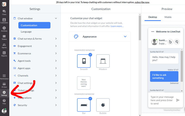 livechat-settings