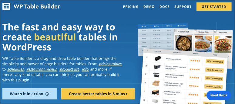 wp table builder