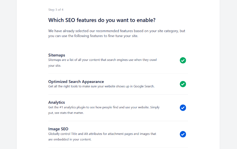 enable all in one seo features