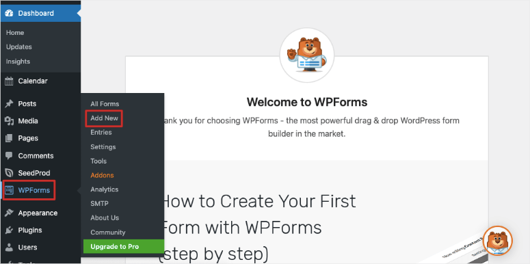 welcome to wpforms