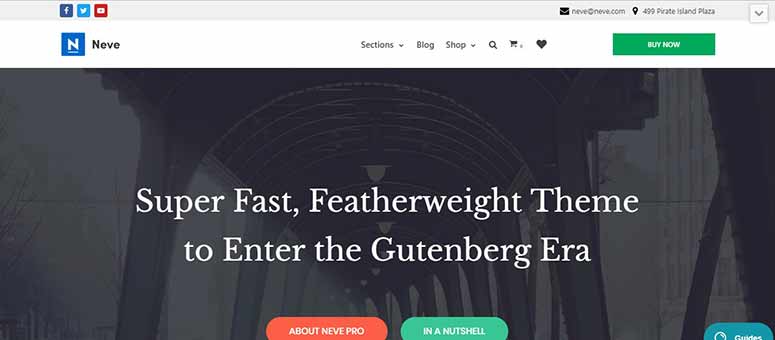 Neve - IsItWP - Détecteur de thèmes WordPress gratuit Neve
