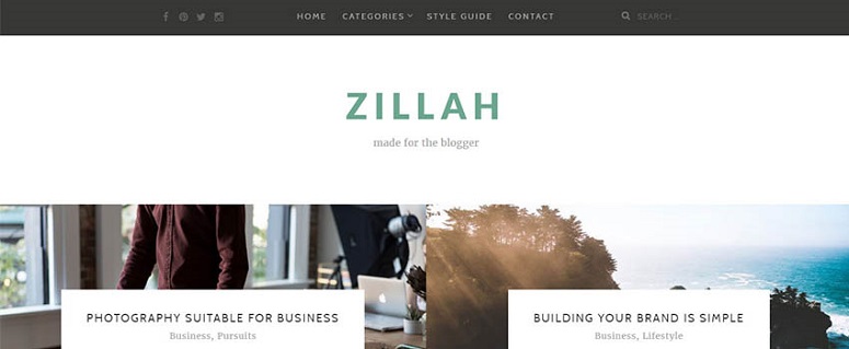 Zillah wordpress theme