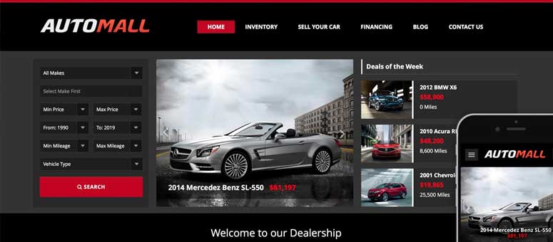 AutoMall - IsItWP - Détecteur de thèmes WordPress gratuit AutoMall