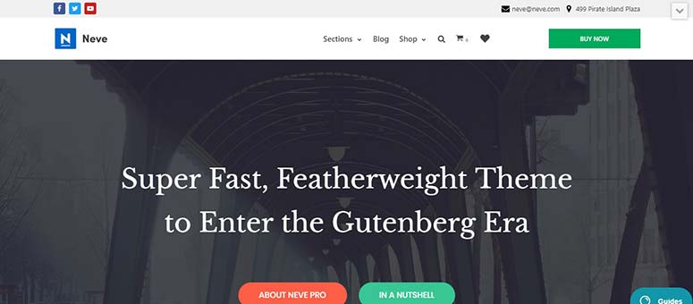 Neve - IsItWP - Détecteur de thèmes WordPress gratuit Neve