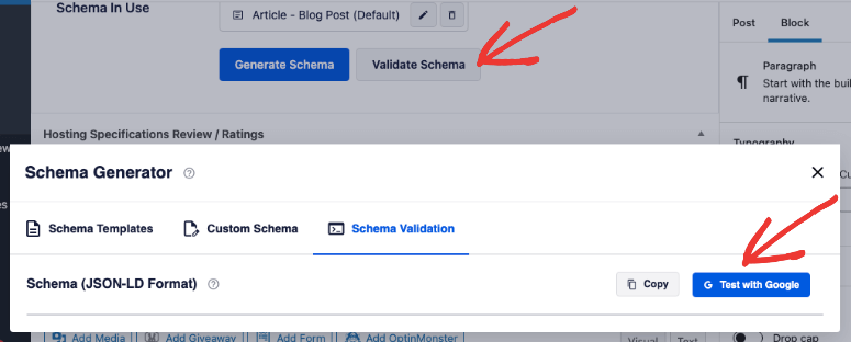 validate schema