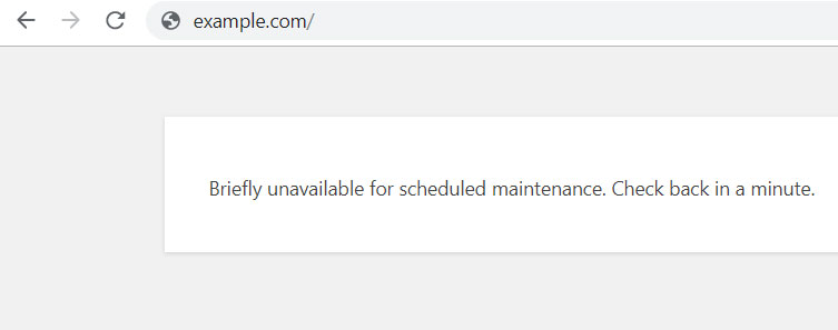 wordpress maintenance mode message