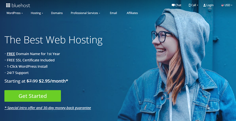 Bluehost, transfer a domain for free