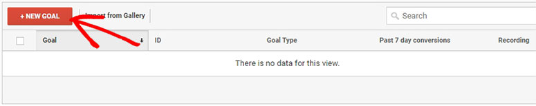 Google Analytics new goal