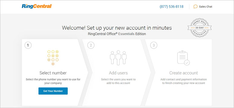 RingCentral create account
