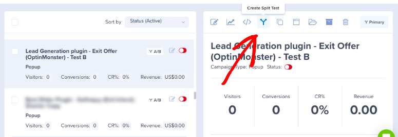 optinmonster ab split testing