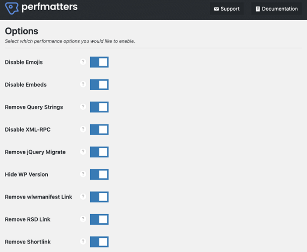 Perfmatters, speed optimization plugins