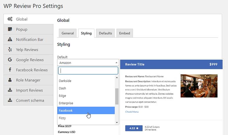Global - Styling Review