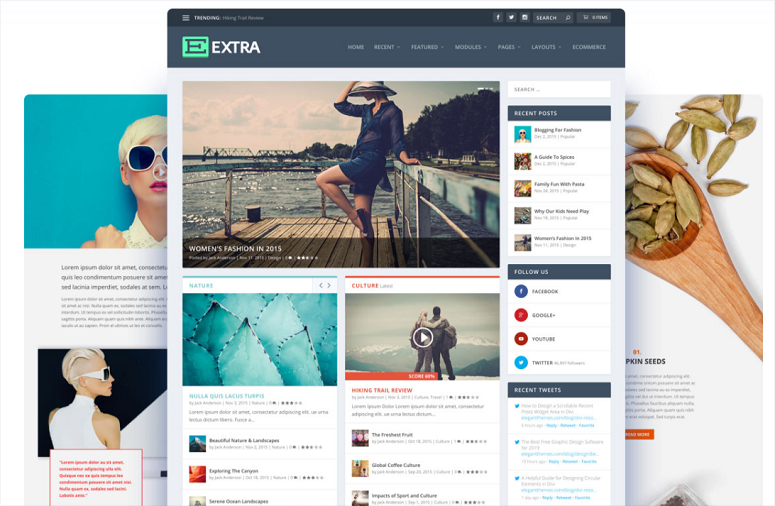 Extra theme, wordpress theme for graphic designers 