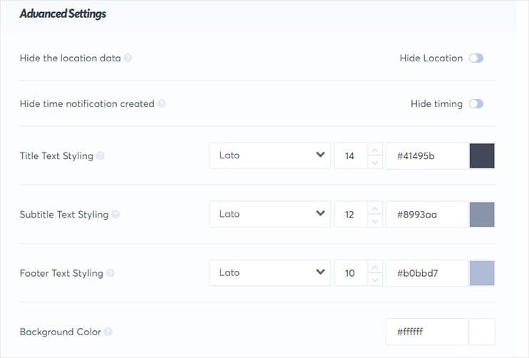 trustpulse advanced settings