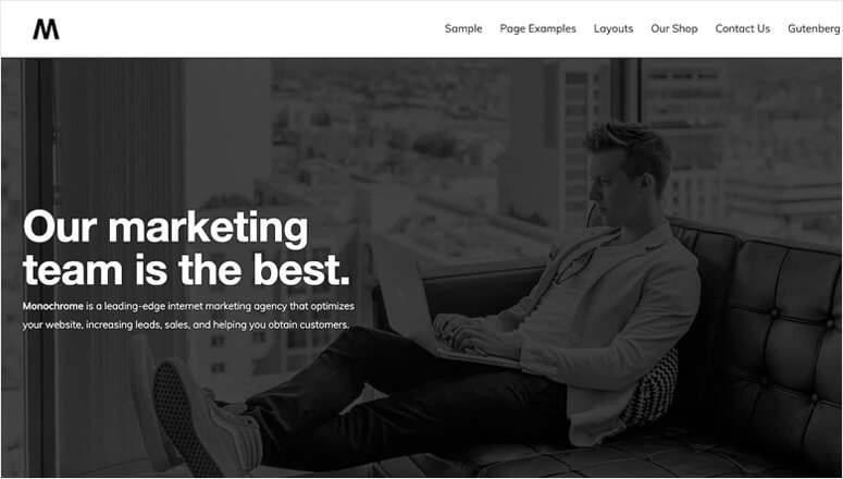 Monochrome - IsItWP - Détecteur de thèmes WordPress gratuit Monochrome