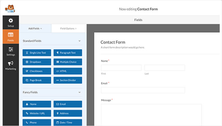 WPForms editing