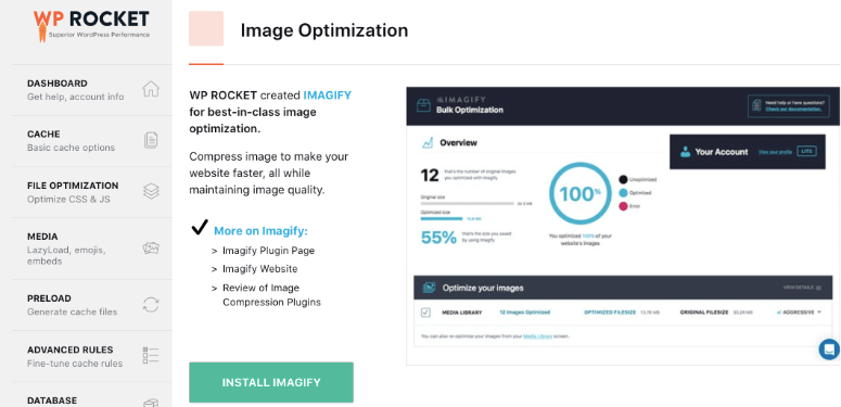 WP Rocket imagify