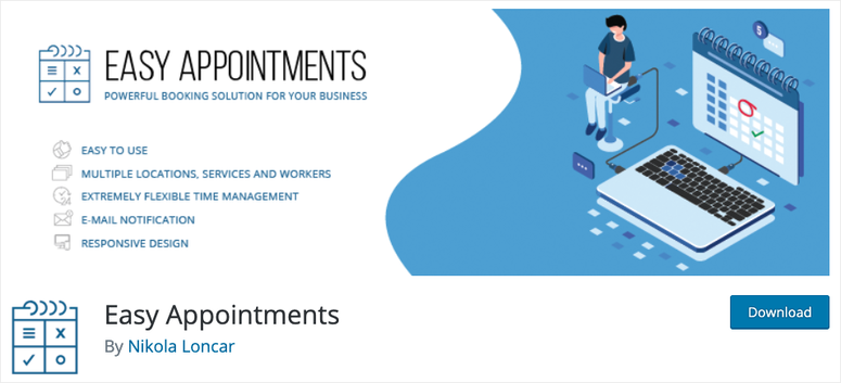 easy appointments - IsItWP - Détecteur de thèmes WordPress gratuit