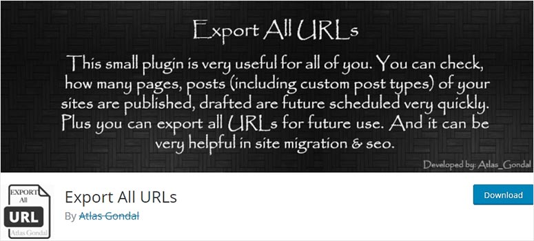 Export All URLs