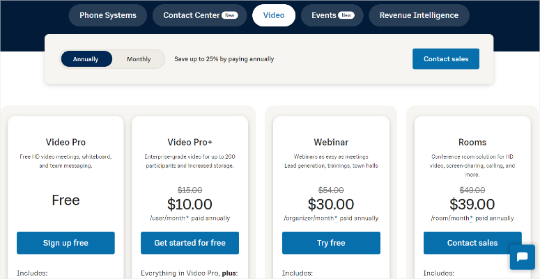 ringcentral video pricing