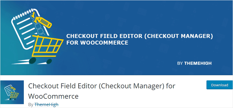 Checkout field editor