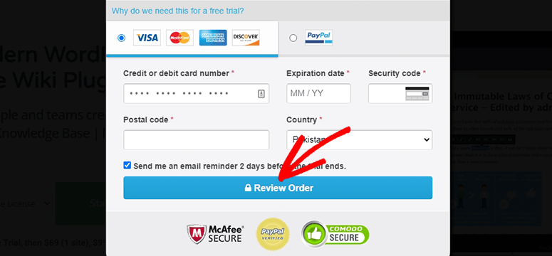 Review order