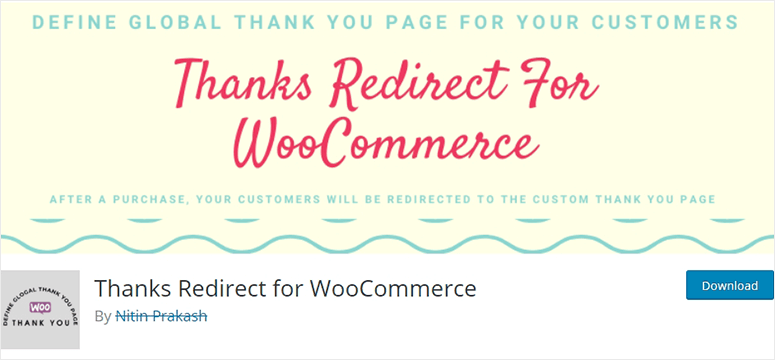 Thanks redirect for WooCommerce