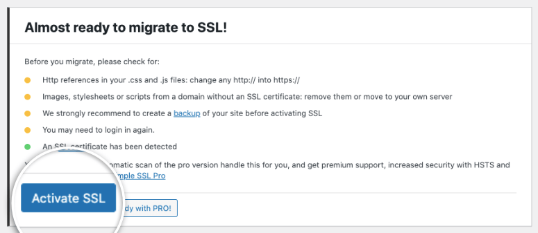 activate really simple ssl