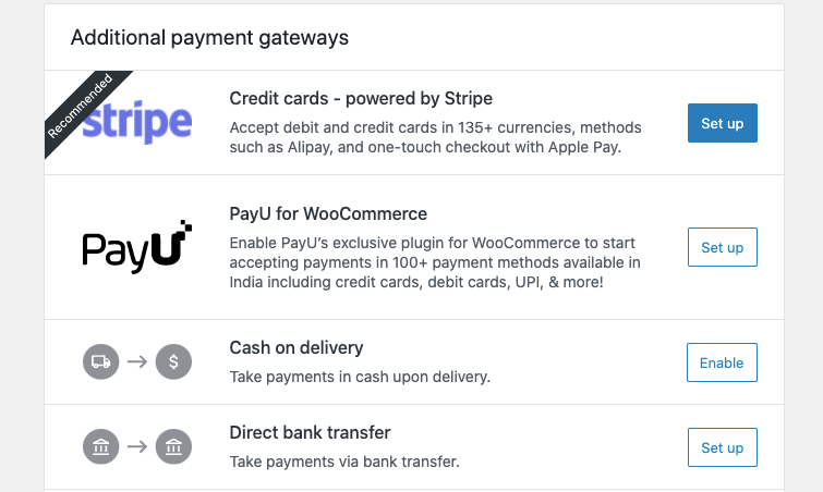 additional payment gateways woocommerce