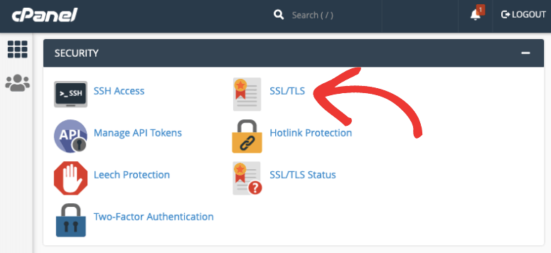 ssl tls in cpanel