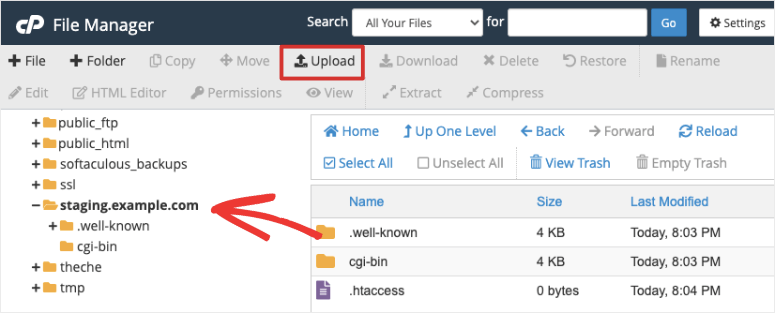 staging upload files