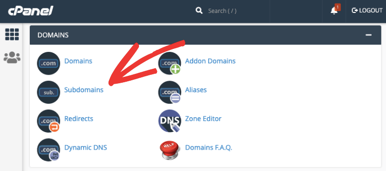 subdomain in cpanel