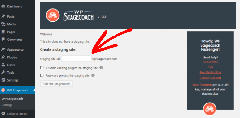 wp stagecoach dashboard