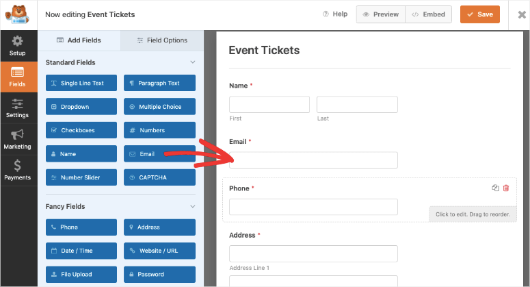 wpforms form builder example