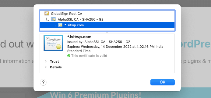 isitwp ssl certificate details