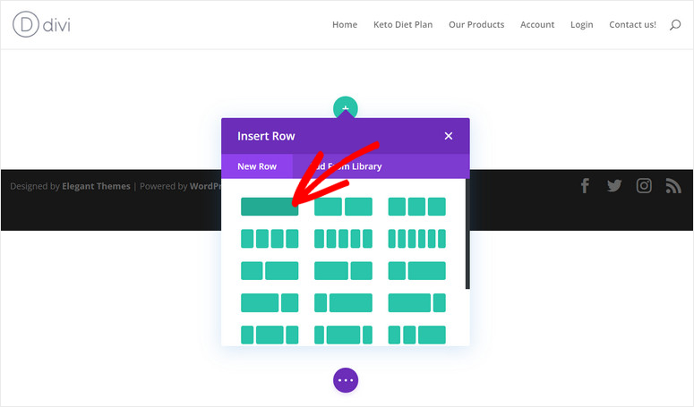 add row divi builder