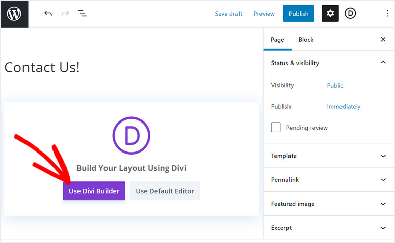 divi builder post editor