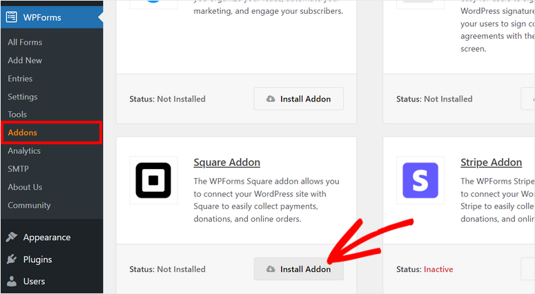 install square addon