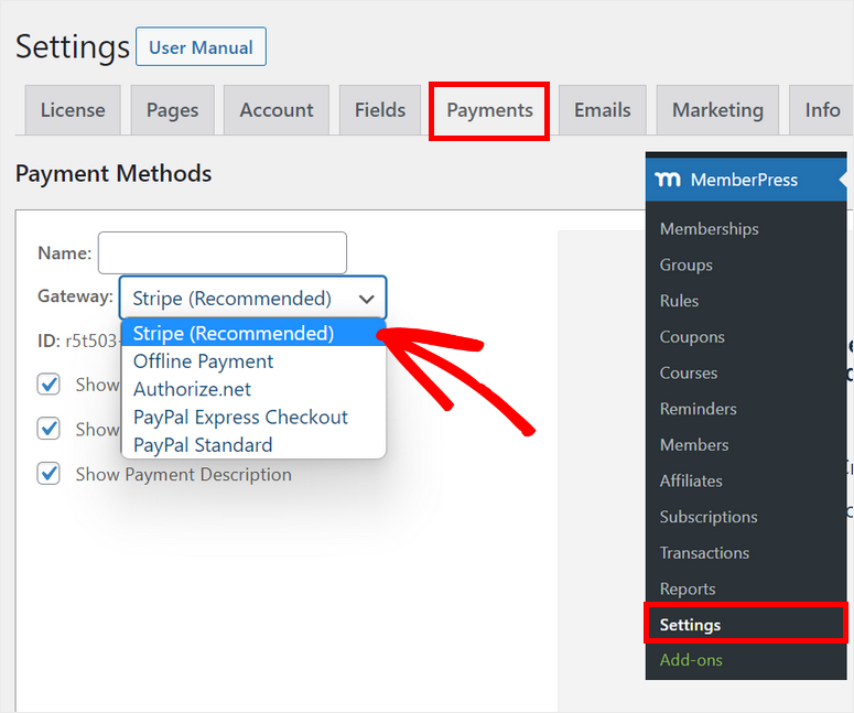 payments memberpress