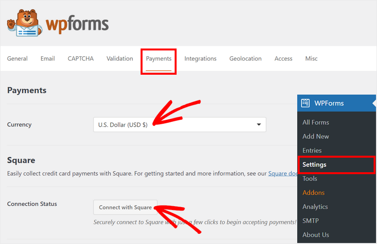 square payments settings