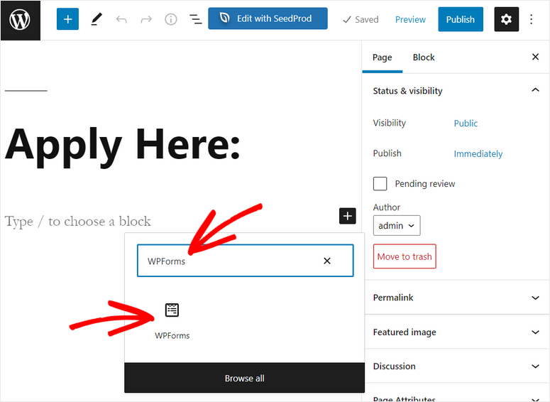 wpforms block save wordpress form progress