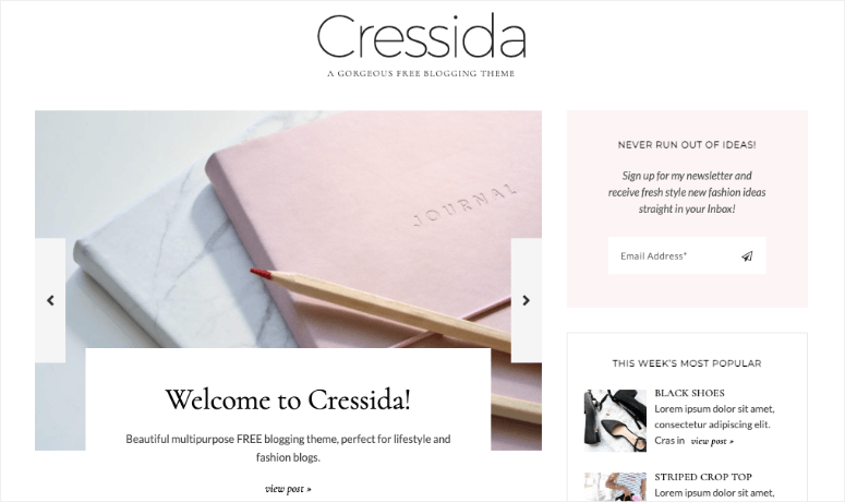 cressida wordpress theme