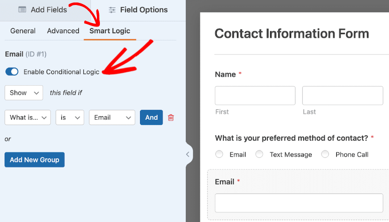 wpforms conditional logic form