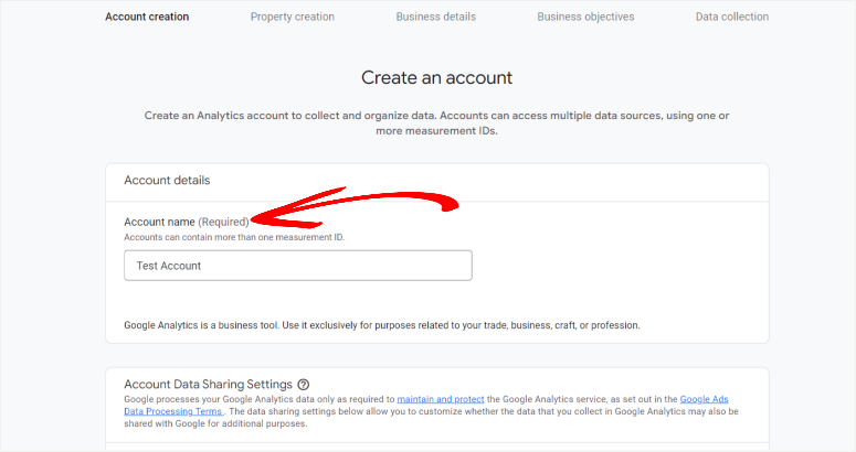 google analytics wordpress account name