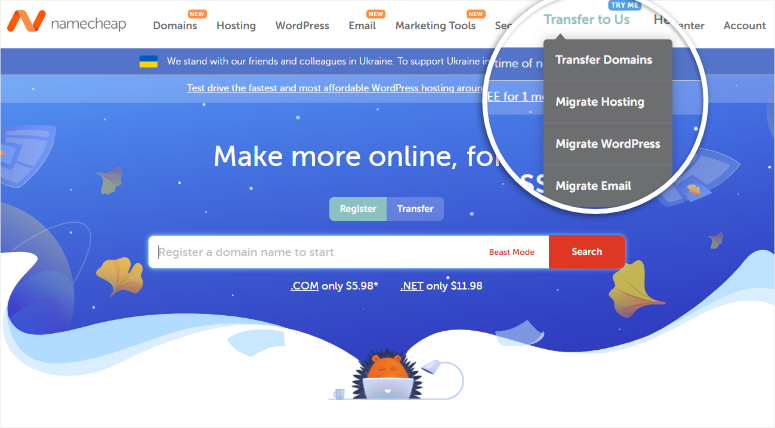 namecheap transfers