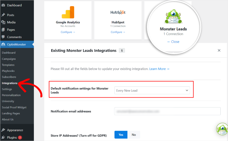 optinmonster monsterleads integration